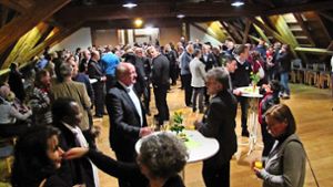 Volle Zehntscheuer beim Neujahrsempfang für Birkach und Plieningen Foto: Sägesser