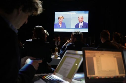 Beim TV-Duell zwischen Merkel und Schulz am Sonntagabend waren die kleinen Parteien nicht dabei – trotzdem wittern sie nun ihre Chance, mit ihren Themen zu punkten. Foto: dpa