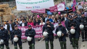 Demo gegen den Bildungsplan in Stuttgart Foto: dpa