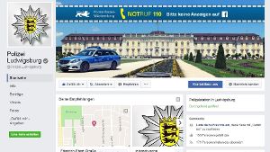 Auf Facebook ist das Polizeipräsidium Ludwigsburg, das auch für den Kreis Böblingen zuständig ist, nun ebenfalls vertreten. Foto: Screenshot Facebook / @PolizeiLudwigsburg