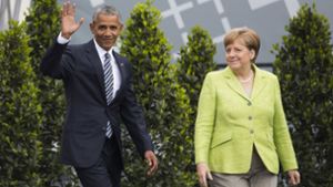 Barack Obama ist zu Gast in Berlin und hat sich mit Bundeskanzlerin Angela Merkel getroffen. Foto: AP