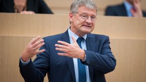Hat momentan genügend Gründe, das Gesicht zu verziehen: AfD-Fraktionschef Jörg Meuthen während einer Rede im Stuttgarter Landtag Foto: dpa