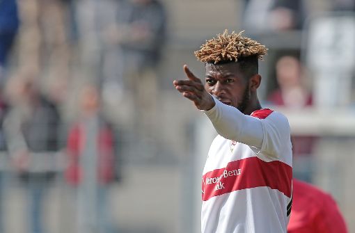 Jerome Onguéné mit seinem ersten Einsatz im VfB-Trikot. Foto: Pressefoto Baumann