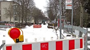 Wegen der Winterpause bewegt sich auf der Baustelle an der Garbenstraße zurzeit gar nicht. Foto: Sägesser