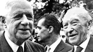 Der französische Staatspräsident  Charles de Gaulle (links) und der Bundeskanzler Konrad Adenauer legten einst den Grundstein für die deutsch-französische Freundschaft Foto: dpa