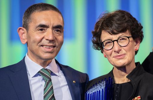 Ugur Sahin und seine Frau Özlem Türeci haben das Mainzer Corona-Impfstoff-Unternehmen Biontech gegründet. (Archivbild) Foto: dpa/Christophe Gateau