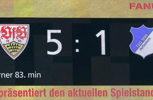 Der VfB Stuttgart bezwingt die TSG 1899 Hoffenheim mit 5:1.  Foto: Pressefoto Baumann