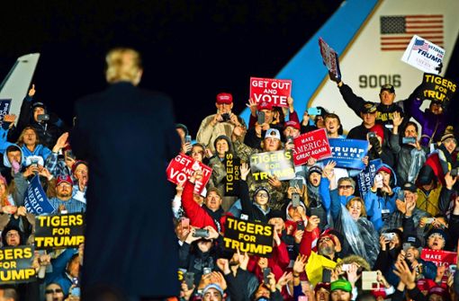 US-Präsident macht Wahlkampf mit der Angst – wie hier in Columbia im US-Bundesstaat Missouri. Foto:  