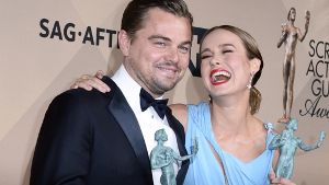 Leonardo DiCaprio (41) und seine Kollegin Brie Larson (26) bei den SAG-Awards. Foto: EPA