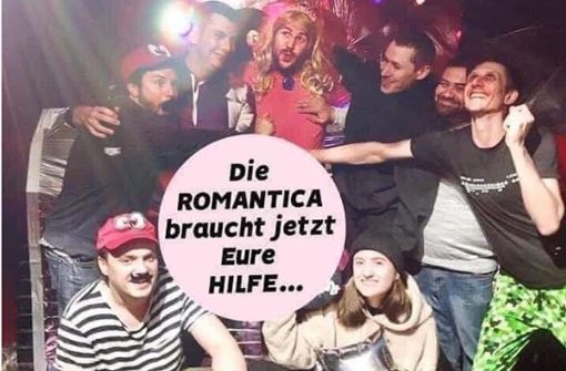Mit diesem Foto bittet der Stuttgarter Club Romantica in den sozialen Medien um Spenden der Stammgäste. Foto: Romantica