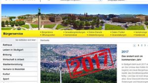 Dieser Internetauftritt der Landeshauptstadt genügt der CDU und der SPD im Gemeinderat nicht mehr. Foto: stzn