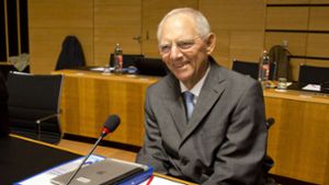 Bundesfinanzminister Wolfgang Schäuble beim Treffen mit den EU-Finanzministern Foto: AP