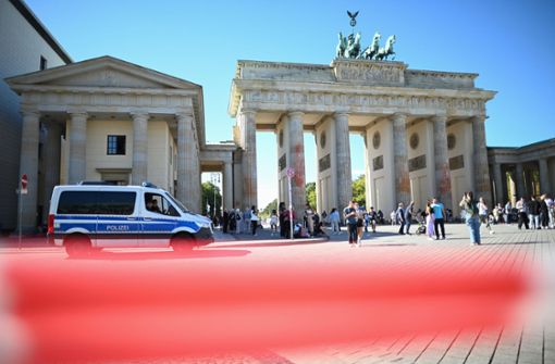 Zuletzt hatten die Aktivisten das Brandenburger Tor beschmiert. Foto: dpa/Sebastian Gollnow