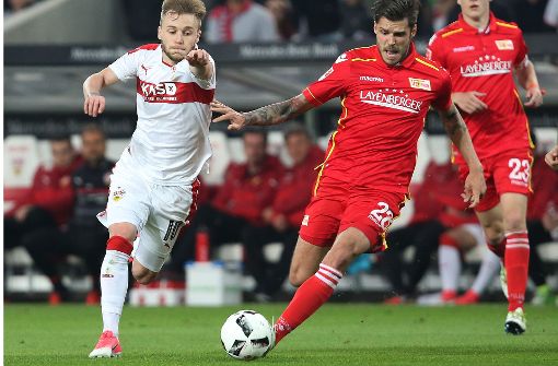 Zweikampfstark und mutig: Der VfB Stuttgart hat am Montagabend mit 3:1 gegen den 1. FC Union Berlin gewonnen. Foto: Pressefoto Baumann