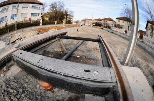 Die Bauarbeiten für die Stadtbahnlinie U 12 an der Löwentorstraße sind inzwischen in der Halbzeit. Foto: Michele Danze