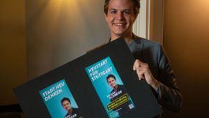 Marian Schreier startet den Wahlkampf mit Plakaten