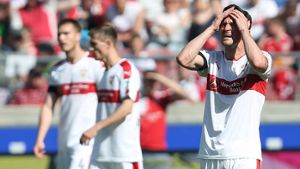 Die pure Verzweiflung: Der VfB-Kapitän Christian Gentner kann es nicht fassen. Foto: Baumann
