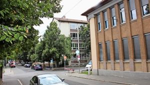 Das Leibniz-Gymnasium (r.) und Foto: Archiv Torsten Ströbele
