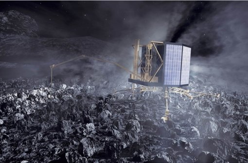 Der Roboter „Philae“ sollte den Kometen Tschuri untersuchen. Foto: dpa/ESA/AOES Medialab