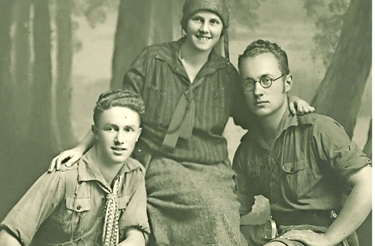 Hilde Mair mit ihrem Bruder Siegfried (links) und ihrem Mann Kurt Mair.