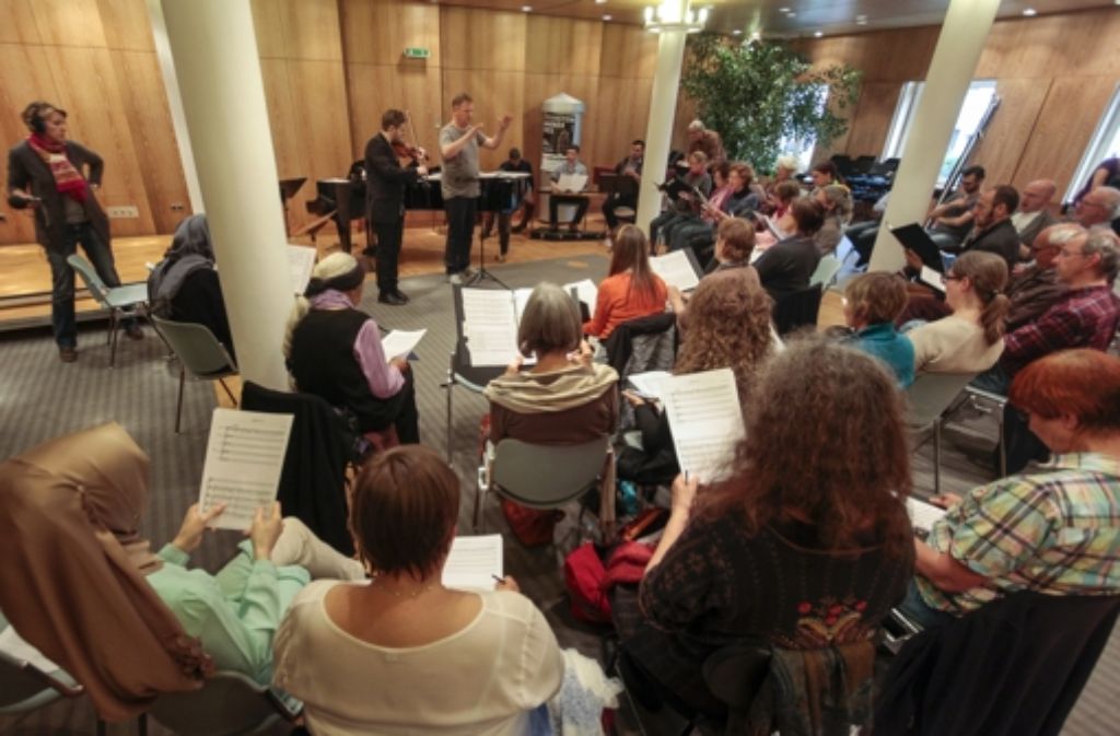 Proben in der Bachakademie für den Auftritt in der Liederhalle Foto: factum/Granville