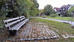 Nur noch die Pflastersteine am Boden erinnern an den Standort der Schutzhütte am Wohngebiet Gehrenwald. Foto: Elke Hauptmann
