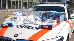 Die Kantonspolizei hat rund 300 Schutzmasken beschlagnahmt. Foto: Kantonspolizei Thurgau