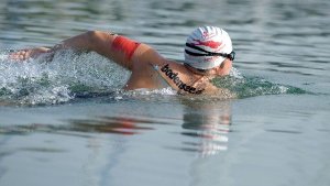 Extremsportler kämpft sich per Schwimm-Marathon durch Bodensee