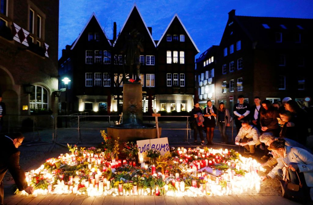 Trauer nach der Amokfahrt in Münster. Foto: dpa