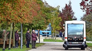 Ein selbst fahrender Bus am Engelberg