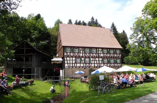 Die schön restaurierte und fotogene Heinlesmühle ist eine  Mahlmühle mit zwei Wasserrädern. Foto: Werner Sippel