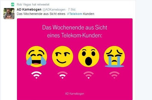 Die Telekom hat den Schaden und braucht für den Spott nicht zu sorgen. Foto: Twitter/@ADKarnebogen