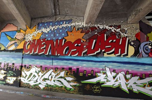 In Vaihingen gibt es eine legale Graffitiwand, unter der Brücke der A 831 im Westen des Stadtbezirks. Foto: Jacqueline Fritsch