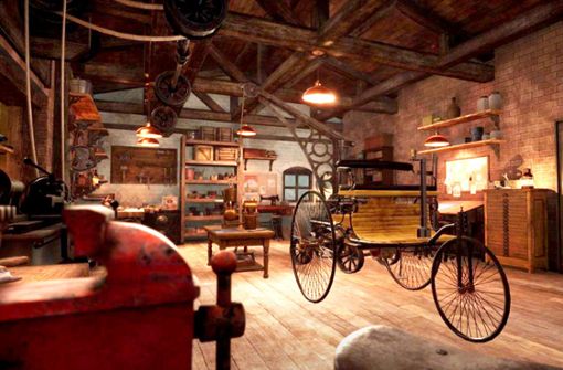 In Carl Benz’ Werkstatt: Szenerie aus der VR-Story „Mrs Benz“ Foto: Singer Studios/Screenshot
