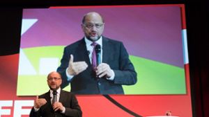 Nach der Bundestagswahl ist vor der Landtagswahl in Niedersachen: SPD-chef Martin Schulz bei einer Wahlkampfverantsaltung in Cuxhaven. Foto: dpa