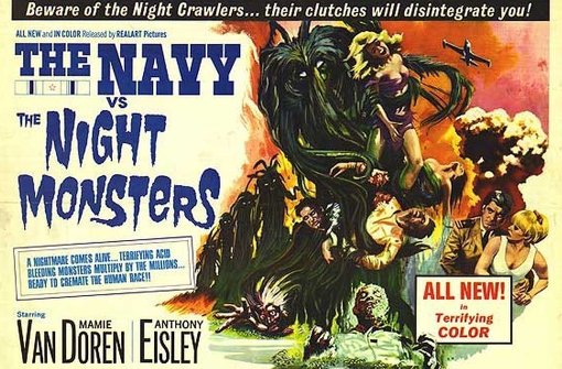 Lange vor den Wundern der digitalen Bildtricks sind richtig trashige Filme wie „The Navy vs. the Night Monsters“ entstanden. Foto: Verleih
