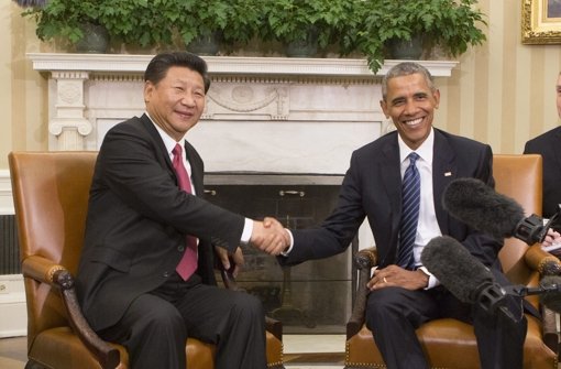 Chinas Präsident Xi Jinping bei US-Präsident Barack Obama im Weißen Haus. Foto: DPA