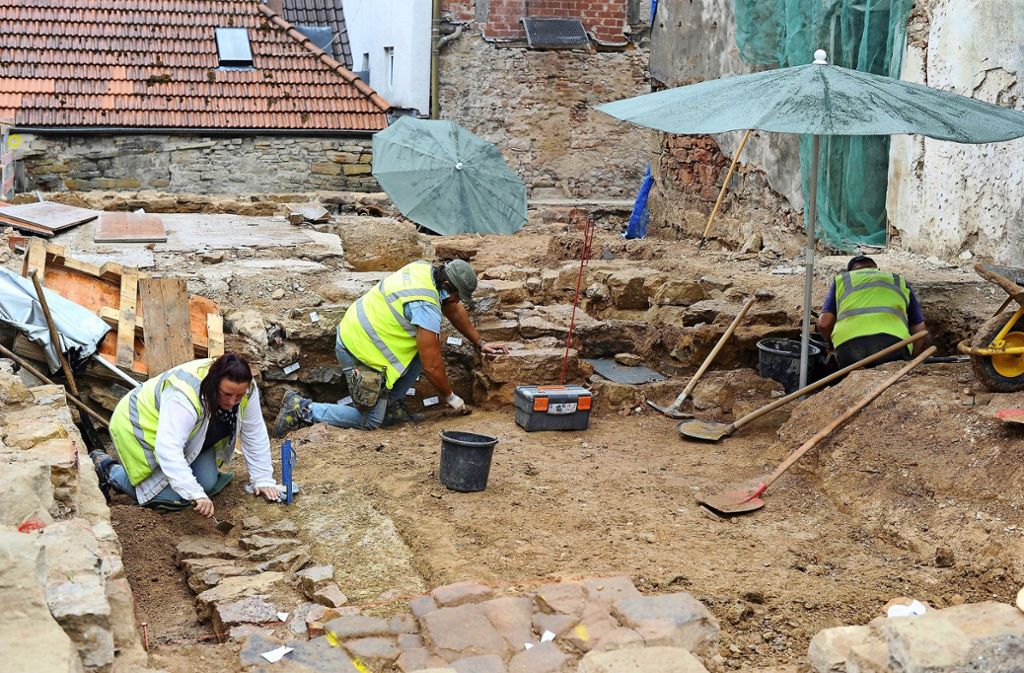 Das Grabungsteam  will die Funde für kommende Generationen sichern. Foto: Werner Kuhnle