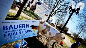 Milchprotest in Denkendorf: 2009 kippten Landwirte ihre Milch tonnenweise weg, weil sie nichts mehr wert war. Kostendeckend sind die Preise immer noch nicht, sie steigen aktuell aber etwas. Foto: Peter-Michael Petsch