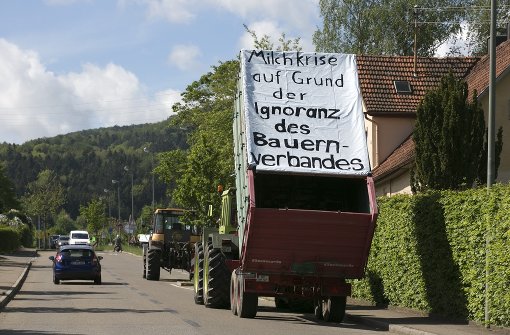 Der Protest der Bauern wird auf die Straße „getragen“. Foto: Horst Rudel