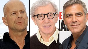 Sind sie eher der Typ Bruce Willis, Woody Allen oder doch George Clooney (v.li.)? Finden Sie es heraus. Foto: dpa/AP