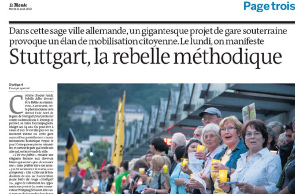 Von einer Rebellion mit System war in einem Artikel in der französischen Zeitung Le Monde die Rede. Foto: Le Monde