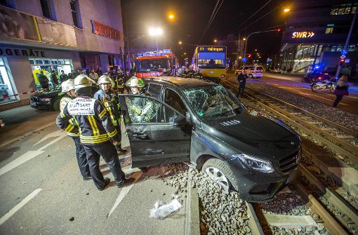 Am Samstagabend kam es zu dem Unfall mit zwei Verletzten in der Neckarstraße. Foto: 7aktuell.de/Simon Adomat