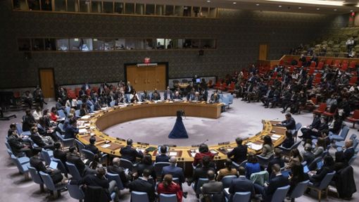 Eine Sitzung des Sicherheitsrats im Hauptquartier der Vereinten Nationen. (Archivbild) Foto: dpa/Yuki Iwamura