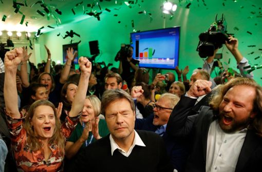 Bei der Bekanntgabe der Wahlergebnisse für die Landtagswahlen in Bayern herrschte pure Euphorie bei den Grünen. Foto: AFP