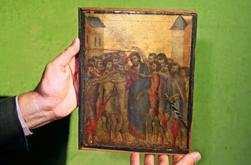 Vor dem Müll gerettet: „Der verspottete Jesus“ des florentinischen Meisters  Cimabue Foto: AP