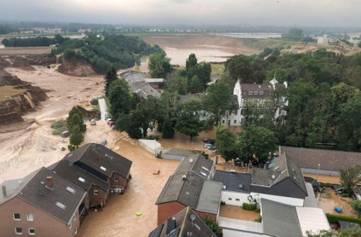 Der  Rhein-Erft-Kreis in Nordrhein-Westfalen wurde von der Flutkatastrophe  besonders hart getroffenen. Foto: AFP/HANDOUT
