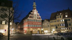 Das Esslinger Rathaus erstrahlt im Glanz der guten Einnahmesituation. Foto: Horst Rudel/Archiv