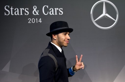 Formel-1-Weltmeister Lewis Hamilton bei der WM-Feier von Mercedes in Stuttgart Foto: dpa