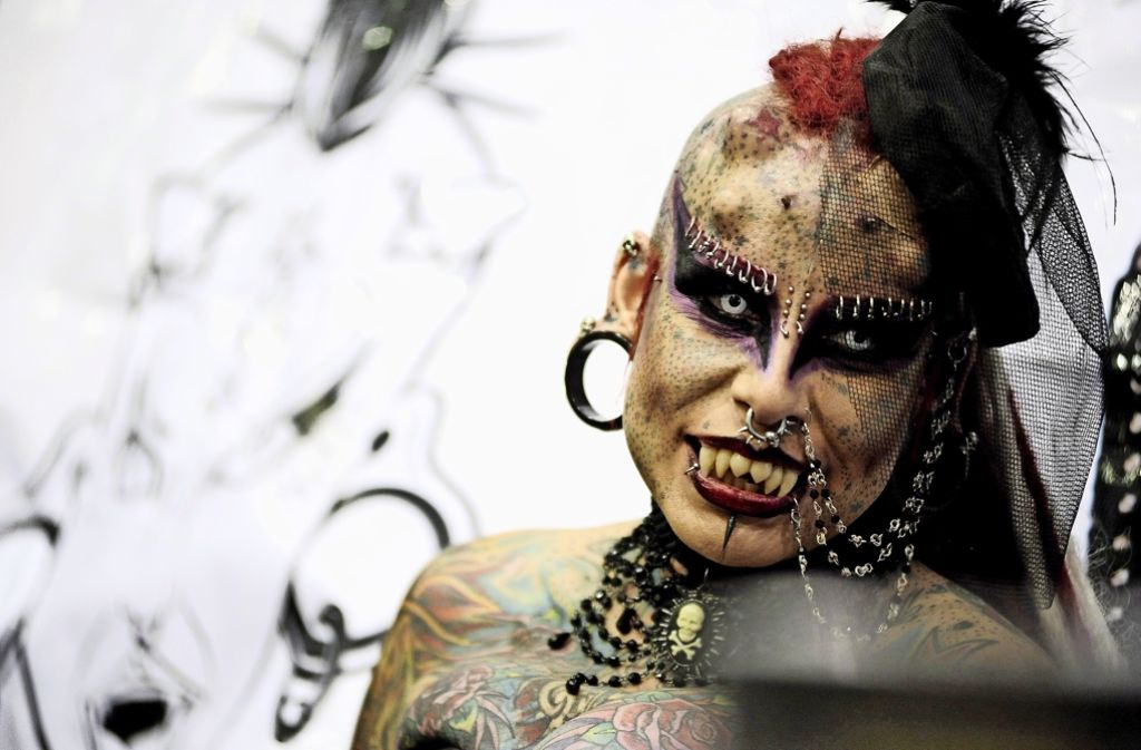 Die mexikanische Tattoo-Künstlerin Mary Jose Cristerna, besser bekannt unter ihrem Pseudonym „Vampir-Lady“.